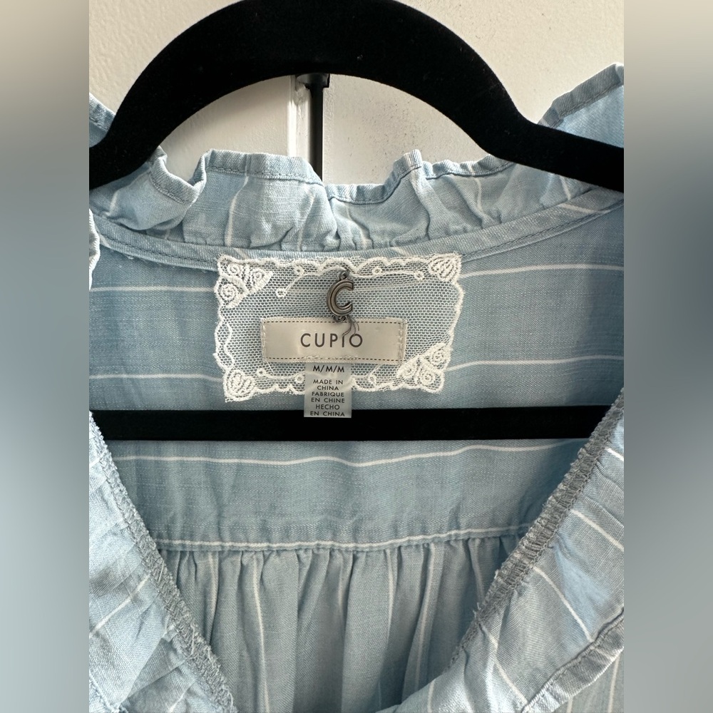 Cupio Light Blue Ruffle Blouse - Picture 6 of 9